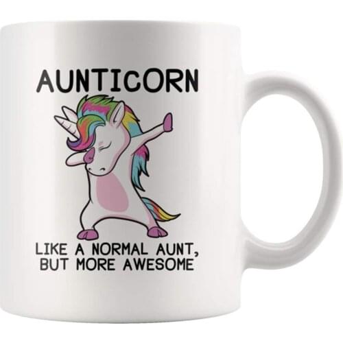Aunticorn Mug Unicorn Like A Normal Aunt But More Awesome Tea Coffee Ceramic Mug Christmas Gift Tea Milk Cup Mugs