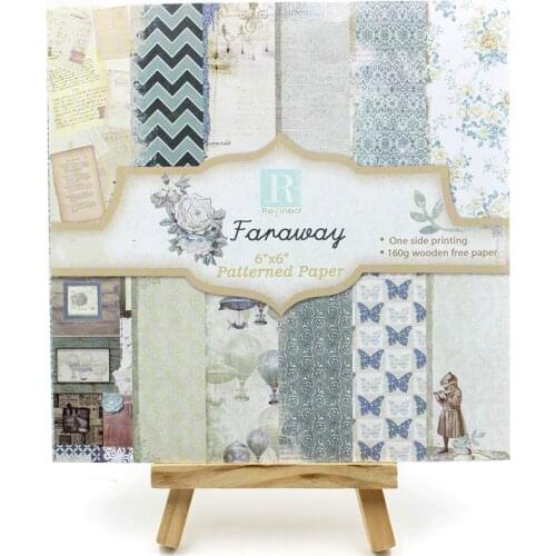 KSCRAFT 12pcs 6" Single-side Printed Retro Series pattern creative papercraft art paper handmade scrapbooking kit set books