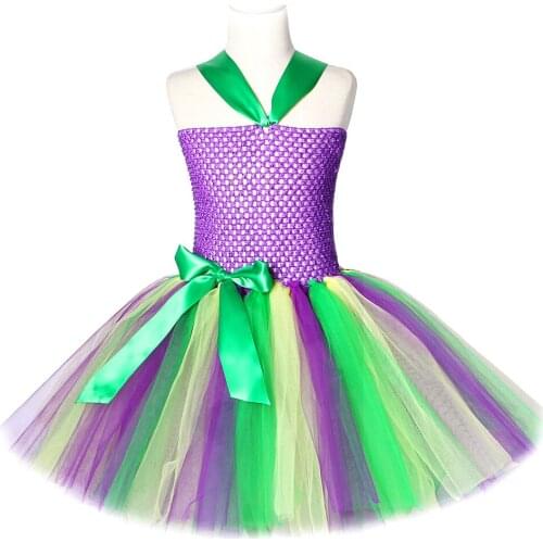 Little Mermaid Tutu Dress Girl Halloween Costumes for Kids Christmas New Year Dresses for Girls Princess Birthday Clothes 1-12Y