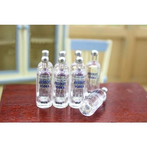 1:12 1:6 Scale Simulation wine one bottle Vodka BJD Dollhouse Miniature Toy Doll Food Kitchen living room Accessories