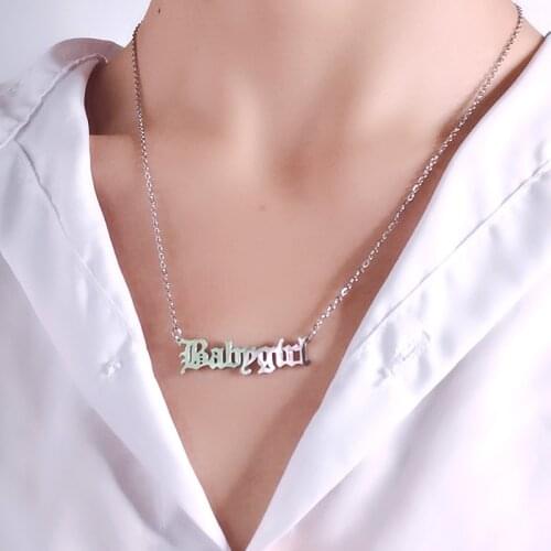 2020 fashion jewelry stainless steel babygirl necklace women chain gold new necklaces statement igirl letter baby girl nacklace