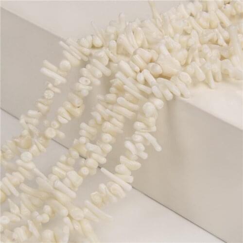 Natural White Coral Stone Polished Irregular Shape Beads For DIY Making Jewelry Bracelet Necklace Earring Accessory Friend Gifts