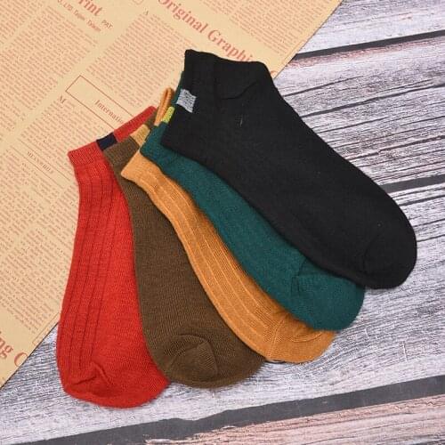 Women Comfortable Stripe Cotton Socks Women Slippers Short Ankle Socks High Quality Fashion Random Color