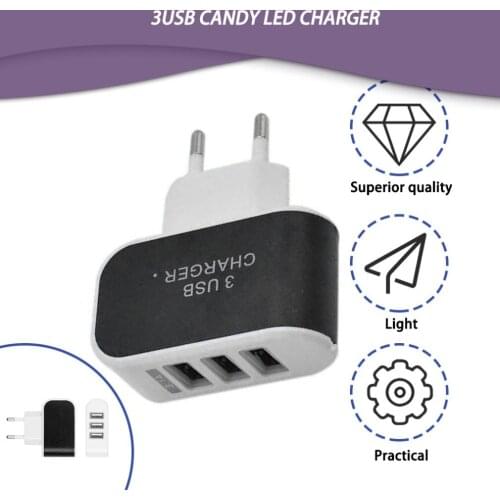 2021 NEW Arrival 3 Ports 3.1A Triple USB Port Wall Home Travel AC Charger Adapter EU Plug Mobile Phone Charger Dropshipping