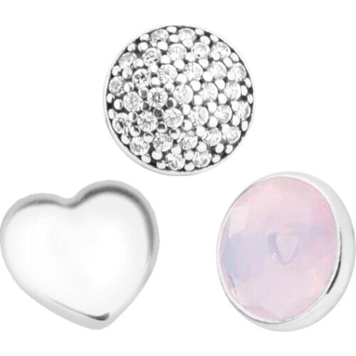 October Petites in 3pcs Parts for Floating Locket Pendant and Necklace 100% 925 Sterling Silver Fine Jewelry Free Shipping