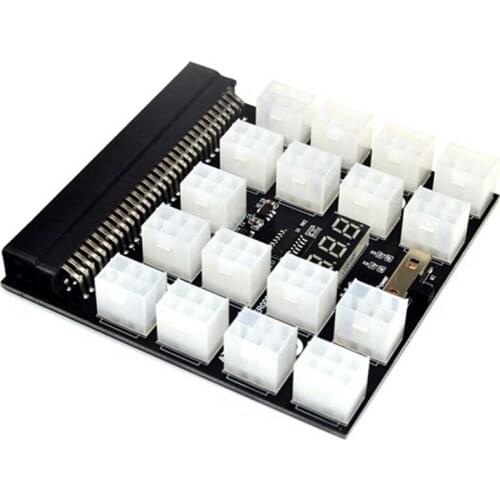 PCI-E 17X 6Pin Power Breakout Board Adapter Converter 12V for Ethereum BTC Antminer Mining Machine HP Server PSU GPU
