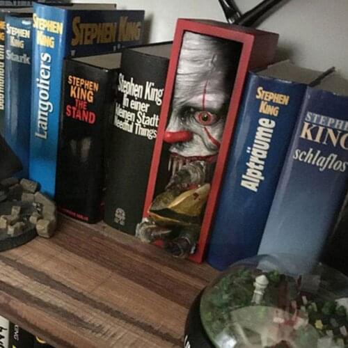 Resin Ghost Face Book Block Bookshelf Desk Ornaments Material Resin Crafts 8*4*20cm About T2F8