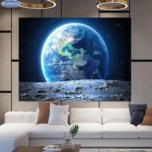 Full diamond mosaic diamond painting Galaxy Stars Planet Hole Space cross stitch Universe Earth Wall Pictures Living Room Decor