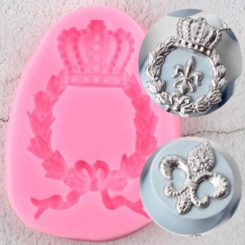 Sugarcraft Crown Silicone Molds Relief Cupcake Topper Fondant Mold Wedding Cake Decorating Tools Candy Chocolate Gumpaste Moulds