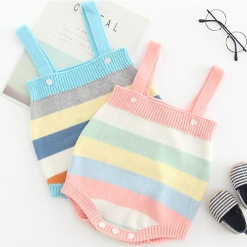 Sodawn 2021 Baby Children Clothing Color Soft Knit Cute Cotton Suspenders One-Piece Baby Girls Clothes Jumpsuit Kids Clothes