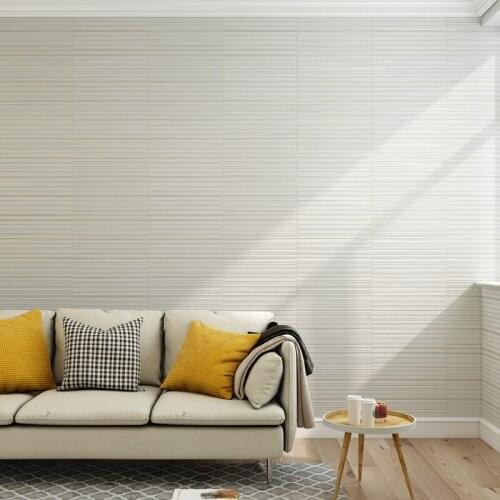 Modern Solid Color Horizontal Stripes Wall Papers Home Decor Non Woven Grey Wallpaper Roll for Living Room Bedroom Walls behang