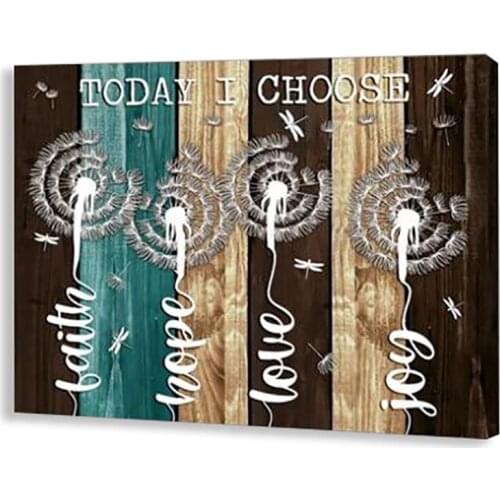 Rustic Farmhouse Floral Room Poster Dandelion Plant Grass Painting Canvas Inspiration Motivation Printing Wall Art Decor Picture