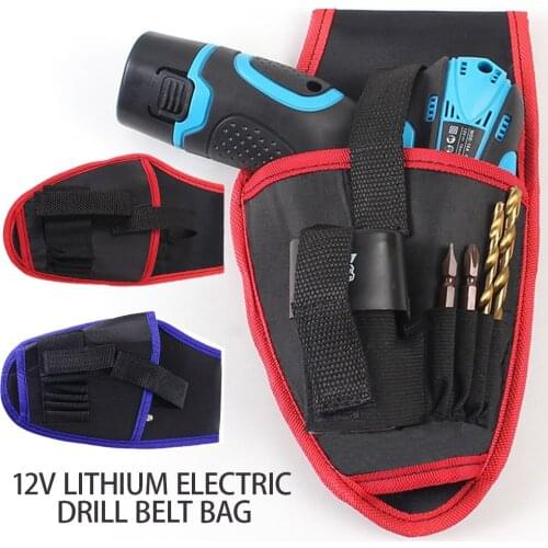 15cm 12v Lithium Electric Drill Belt Bag Rechargeable Electric Drill Bag Portable Tool Bag Wear-resistant Portable Tool Bag