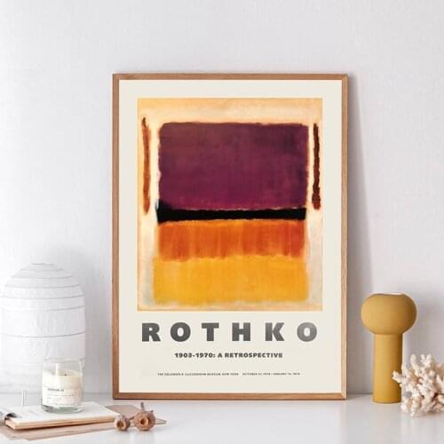 Mark Rothko Exhibition Poster for The Guggenheim Museum New York 1970 Museum Print Abstract Wall Art Painting Home Decor