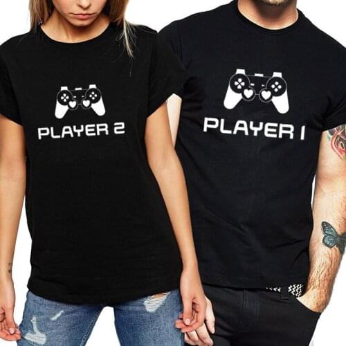 Women Men Short Sleeve T Shirts for Lover Player Letter Print Tee T-shirt Dropshipping Couple Tops