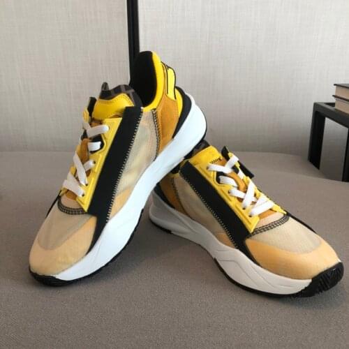 Splice color nylon suede and lycra material woman sneakers adjustable elastic shoelace small zipper closure design flow shoes