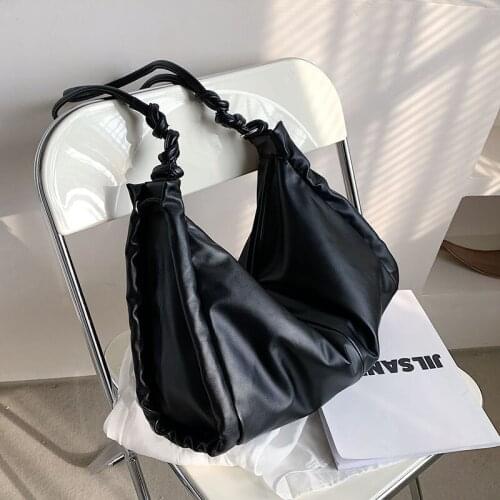 Lady Bags Branded Women Tote Bag Free Shipping Large Capacity Shoulder Bag Pu Leather Solid Color Women Crossbody Shopping Bag