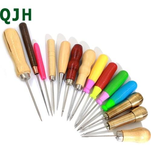 1Pcs Leather sewing tool Awl DIY Leather Tent Sewing Awl Pin Punch Hole Repair Tool Hand Stitcher Needlework