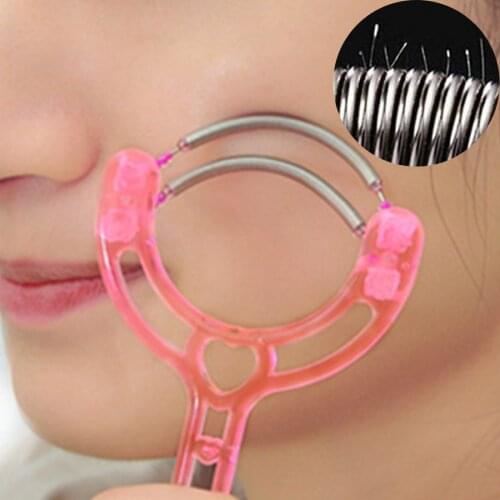 1 PC Handheld Double Springs Roller Face Hair Removal Epilator Hair Threader Facial Hair Removing Tool Random Color