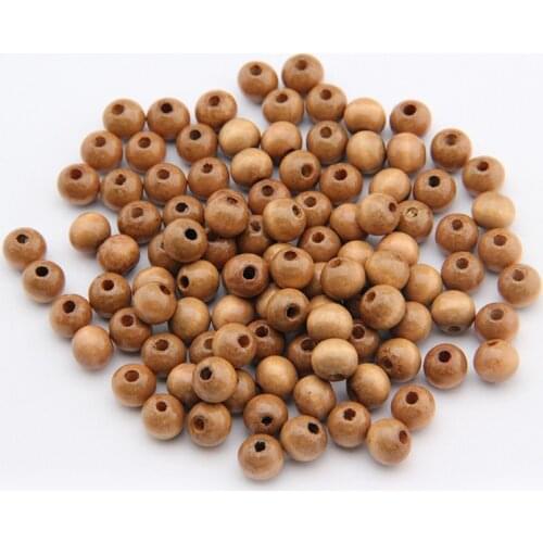 100pcs/lot Wholesale Brown Color Round Wooden Beads Lead-free 6mm 8mm Houten Kralen Spacer Charm Beads for DIY Wood Jewelry