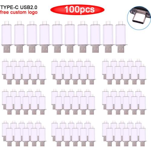 100pcs/lot Type-C Pen Drive Flash Drive 8GB 16GB 32GB 64GB 128GB USB stick pendrive flash USB for type-c/micro usb OTG device