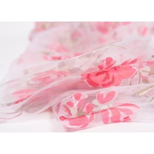 2020 High Quality Tulle African Lace Fabric Chiffon African Print Fabric Material Flower Fabric Light Blue Chiffon Dress