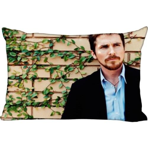 35x45cm Pillowcase Christian Bale Rectangle Silk Pillowcases Bed Home Living Room Pillow Covers One Side Custom gift