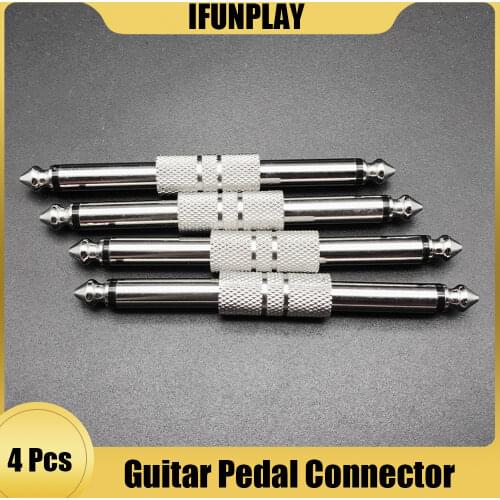 4pcs 1/4 inch 6.35mm Coulper Guitar Effect Pedal Connector Straight Jack Adapter Electric Guitarra Pedal Accessories