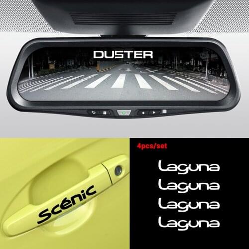 4PCS Car Styling Wiper Door Handle Reflective Decals For Renault Duster Megane Scenic Logan Laguna Dacia Zoe Koleos Fluence