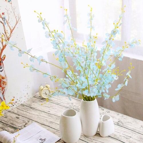 5 Fork Dance Orchid Simulation Flower Long Branch 5 Forks 100cm Home Photography Soft Decoration Handmade Flowers