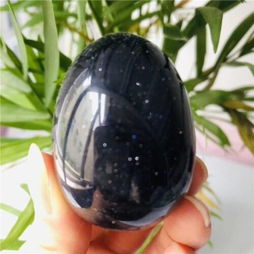 Natural blue sand crystal egg collection for home decoration