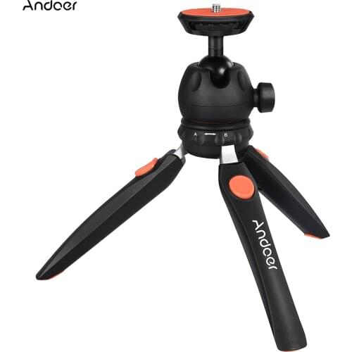Andoer H20 Mini Tabletop Tripod Portable Foldable Phone Camera Tripod Stand with Removable Ball Head with 1/4 Inch Screw