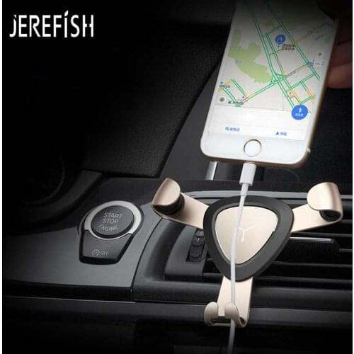JEREFISH Car Phone Holder Universal Gravity Metal Air Vent Mount Car Holder for iPhone 7 8 Plus X Mobile Phone Holder Stand