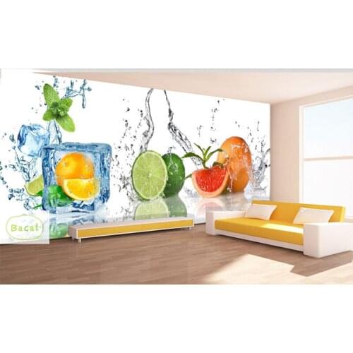 Bacal Free Shipping Large Mural Custom 3D Photo Wallpaper Fruits Spray Modern Creative Wall Papers Living Room Home Decor