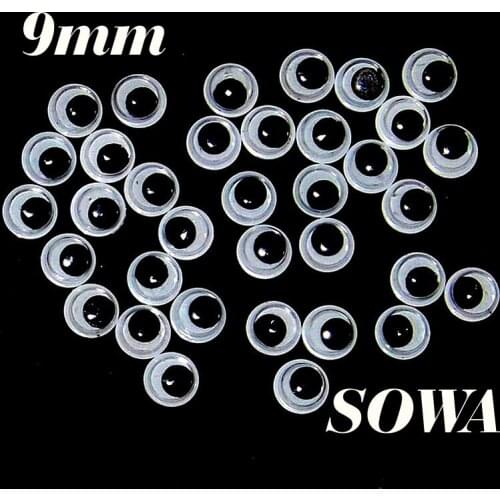 Free Shipping 1000PCS/lot 9mm Black And White Oval Design Imitate Animal Eye Dolls Eye For DIY
