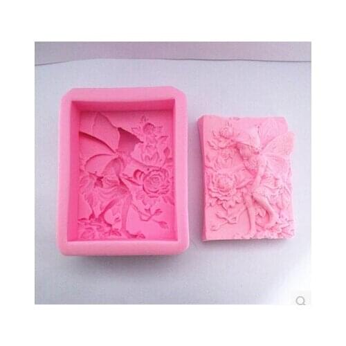 Free shipping 3D Flower Fairy shaped handmade soap mold animal candle molds silicone mold Chocolate Candy Moulds Form of Cake