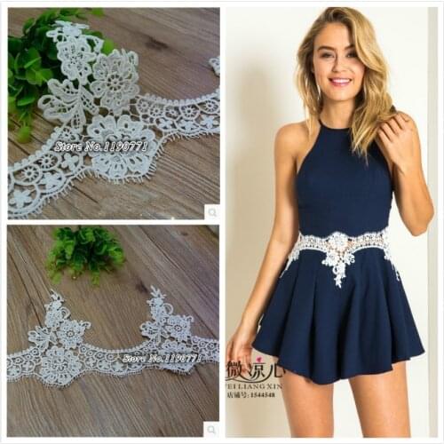 Free shipping Handmade diy clothes accessories milk, silk embroidery lace decoration material 16cm