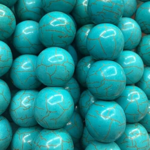 Free shipping Women Fashion Jewelry 4mm 6mm 8mm 10mm 12mm 14mm 16mm Blue Howlite Round Ball Loose Beads 15.5" FG8922