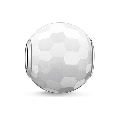 White Loose bevelled Faceted Crystal Karma Beads, Thomas Style Beads 925 Sterling Silver Ts Jewelry Gift Fit Bracelet for Women