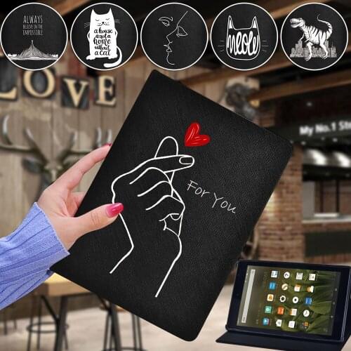 For Amazon Fire HD 8 Plus/Fire 7(5th 7th 9th)/Fire HD 8(6th 7th 8th/10th)/Fire HD 10 (5th 7th 9th) Pu Leather Stand Tablet Case
