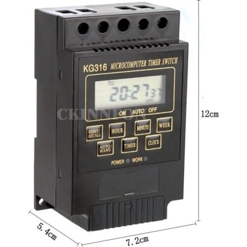 DHL 50PCS 110V 220V 25A Din Rail LCD Digital Programmable Electronic Timer Switch KG316
