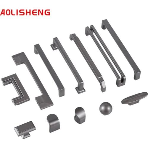 Door drawer handle pearl gray modern minimalist new wardrobe handle zinc alloy handle