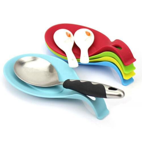 Food Grade Silicone Cooking Kitchen Spoon Rests Non-stick For Baking Accessories Spatula Scraper Knife and Fork Tools