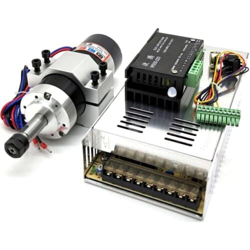 WS55-22 ER11 500W Brushless Spindle Motor Kit 12000r/min 0.6NM DC48V Spindle Motor + Power Supply + Drive + Fixed Clip