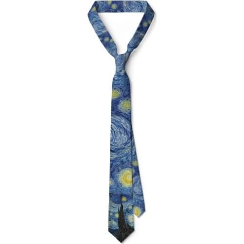 Starry Night Printed Neckties 8cm Famous Oils Painting Men Ties Party Gifts Festival Business Appointment Shirt Accessories Ties
