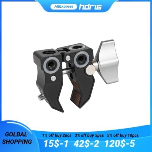 HDRIG 1/4 3/8 Thread Super Clamp Crab Pliers Clip With 1/4 Screw For DSLR Rig Cameras Gimbal Magic Arm Umbrellas Cross Bars