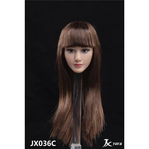 JXTOYS-036 4 hairstyles 1/6 Asian female female beauties with long hair head sculpture beautiful girl head sculpture model toy
