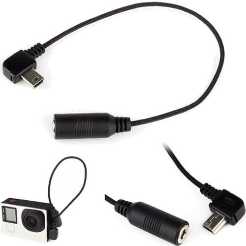 2018 Digital Camera Mini USB to 3.5mm Microphone Mic Adapter Transfer Cable Wire for GoPro Hero 3 3+ 4 Microphone Adapter Cable