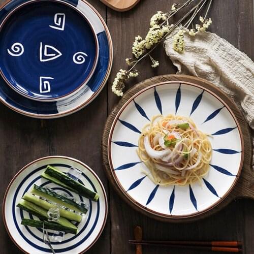 CHANSHOVA 8/10 inch Hand Painted Ceramic Main course plate salad Plate Steak Dish Tray China Porcelain Tableware H681