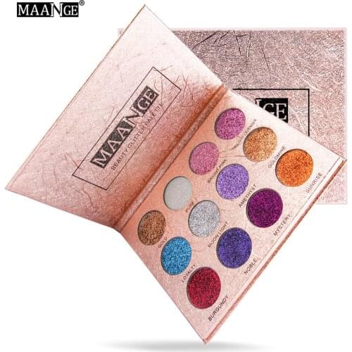 MAANGE12 color glitter powder eye shadow palette matte nude color eye shadow palette stage makeup makeup tool eye shadow palette
